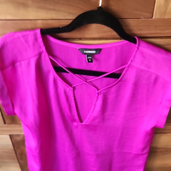 Express Pink Cap Sleeve Dolman Blouse - Picture 3 of 4